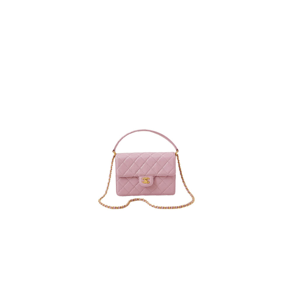 Pink lychee pattern Chanel Large Handbag (high-end grade)
