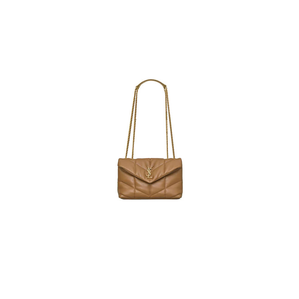 Caramel YSL Toy Puffer in lambskin