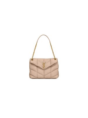 Beige YSL PUFFER MEDIUM in Nappa leather