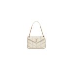 White YSL PUFFER MEDIUM in Nappa leather