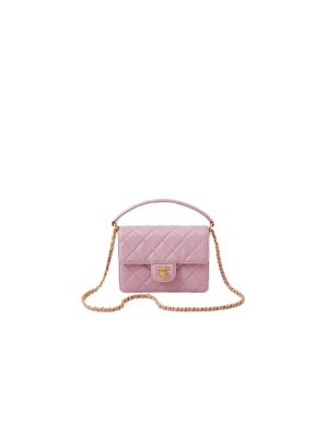 Pink lychee pattern Chanel Small Handbag (high-end grade)