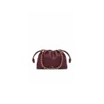 Dark Burgundy Loewe Medium Flamenco purse in mellow nappa lambskin
