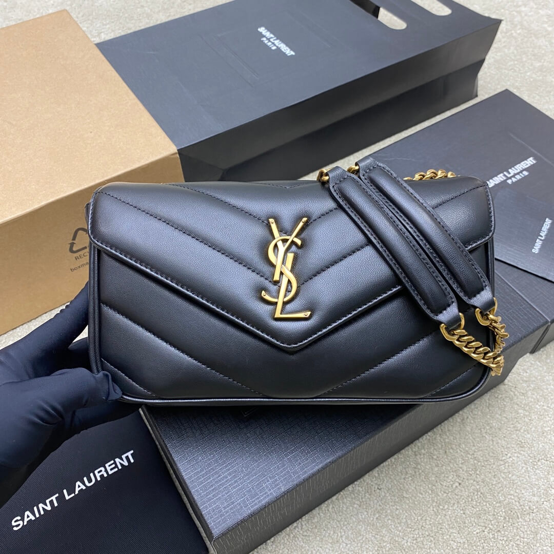 Black YSL LOULOU small in MATELASSE lambskin - Image 2