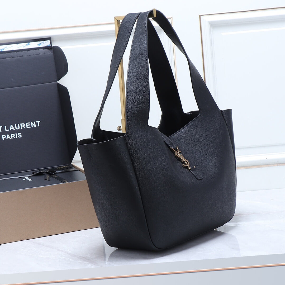 Black YSL LE 5 A 7 BEA IN GRAINED LEATHER - Image 3