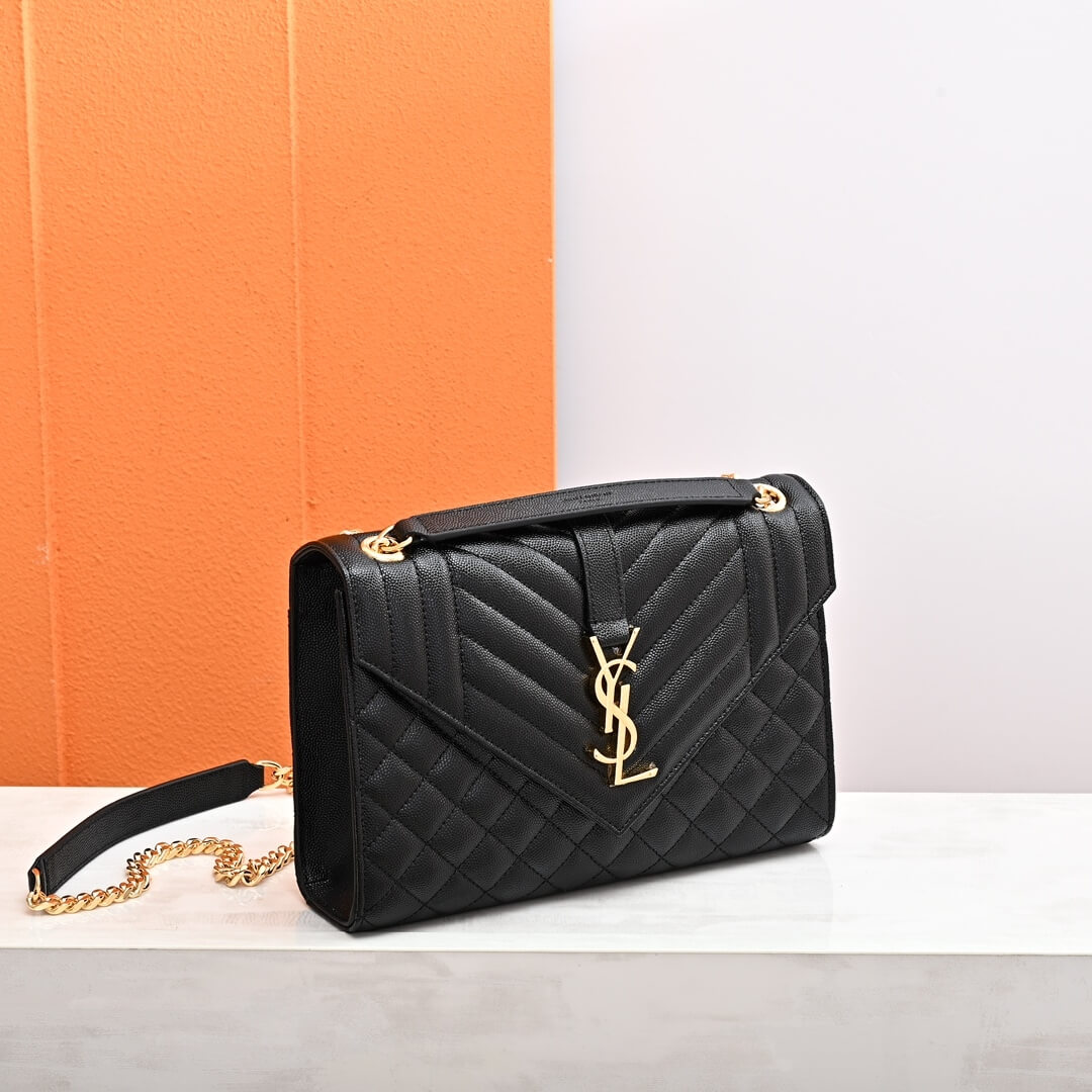 YSL ENVELOPE MEDIUM IN QUILTED GRAIN DE POUDRE EMBOSSED LEATHER - Image 3