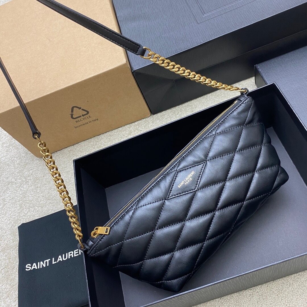 Black YSL MINI BAG IN QUILTED LAMBSKIN - Image 5