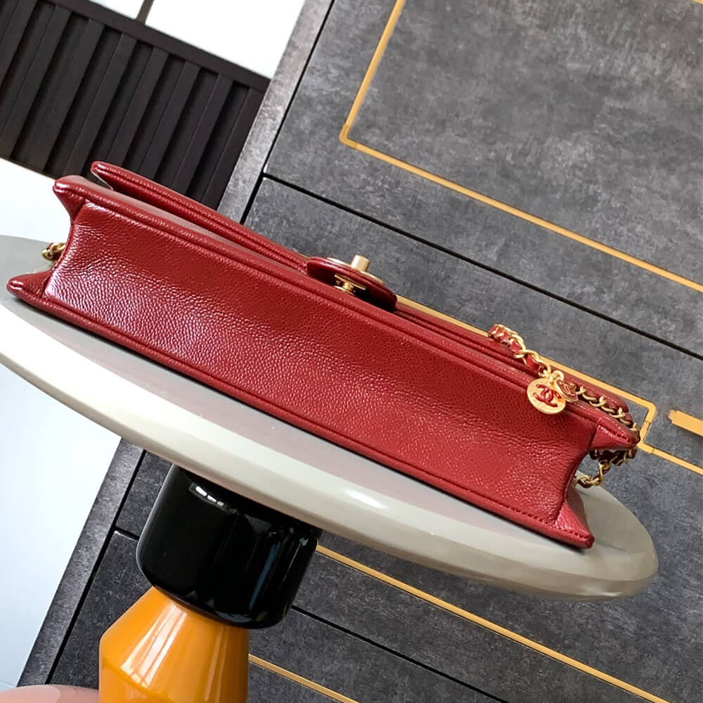 Burgundy CHANEL Long Flap Bag (high-end grade) - Image 5