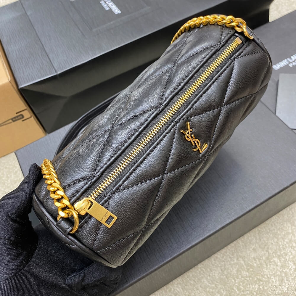 Black YSL SADE MINI TUBE BAG IN QUILTED LAMBSKIN - Image 6