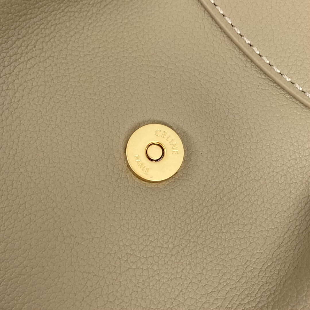 Dark Brown CELINE Medium POLLY bag in soft calfskin - Image 6