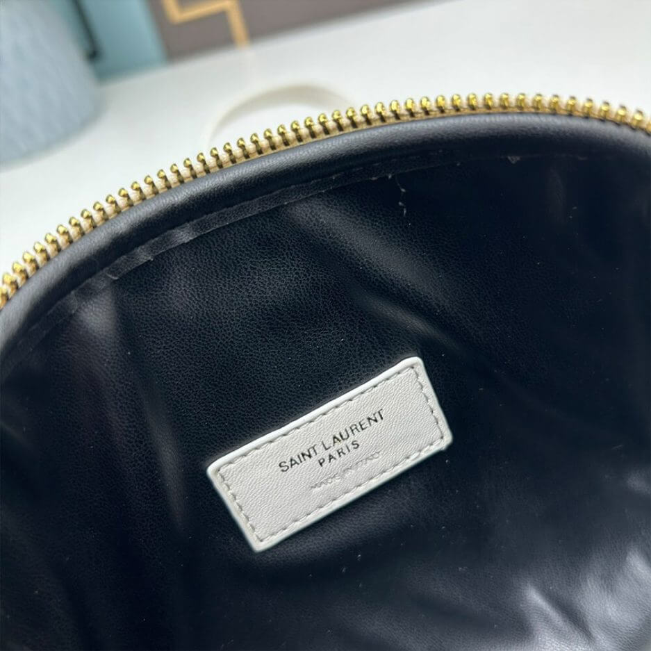 Blanc YSL Gaby zipped pouch in quilted lambskin - Image 7