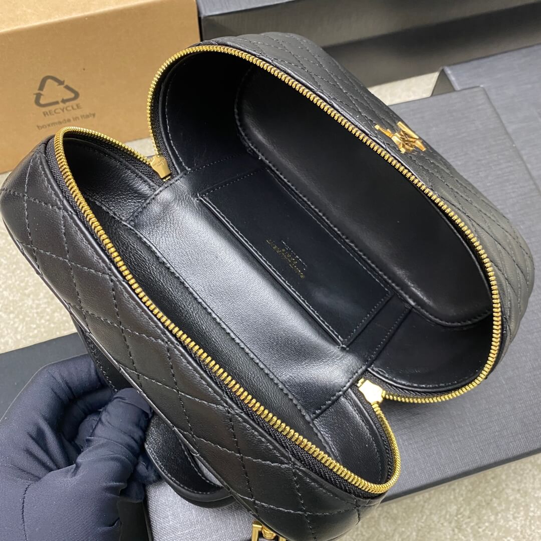 Black YSL GABY lambskin cosmetic bag - Image 8